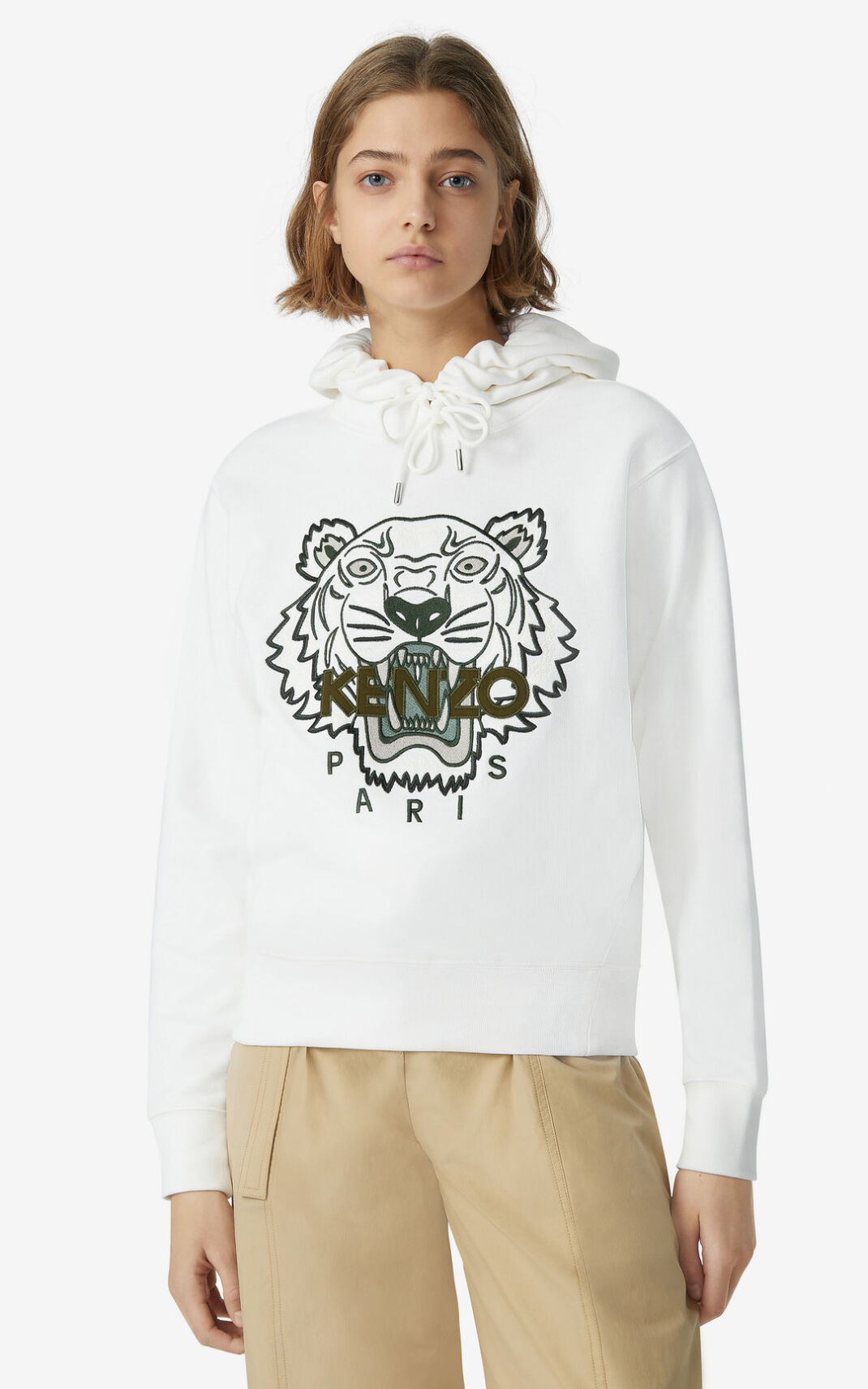 Moletom Kenzo Tiger Feminino - Branco | 518CDQYVK